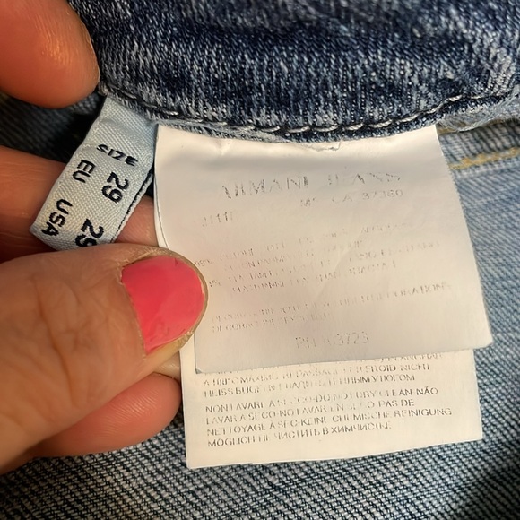 Armani distressed jeans with embellished back pocket size 29 by 34 - Picture 5 of 16